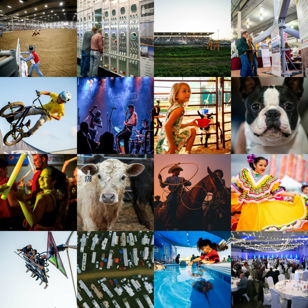 Grid of photographs showing the many types of events hosted at the Sandhills Global Event Center